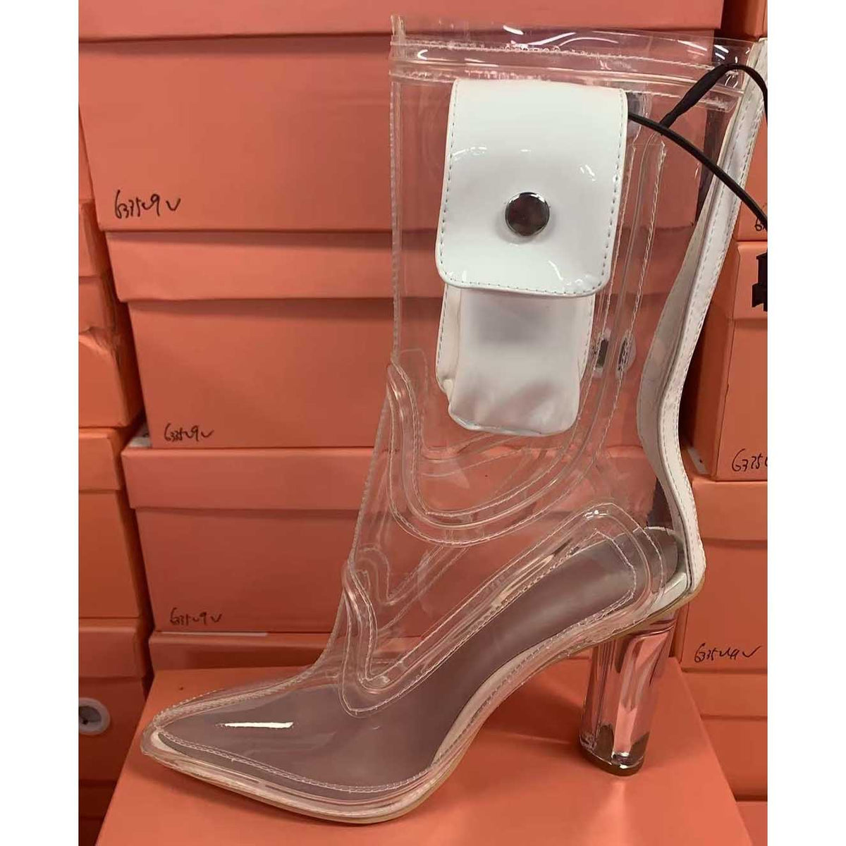 LED Light Up Cowboy Boots Transparent PVC Stiletto Heel Bootie | Neon Western - Styeenigma