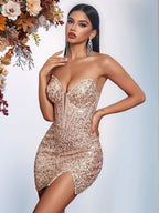 Strapless Mini Dress with Fishbone Corset – Perfect for Parties & Nights Out