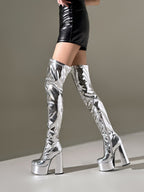 Women’s Platform Thigh High Boots Chunky Heel Over Knee Boots