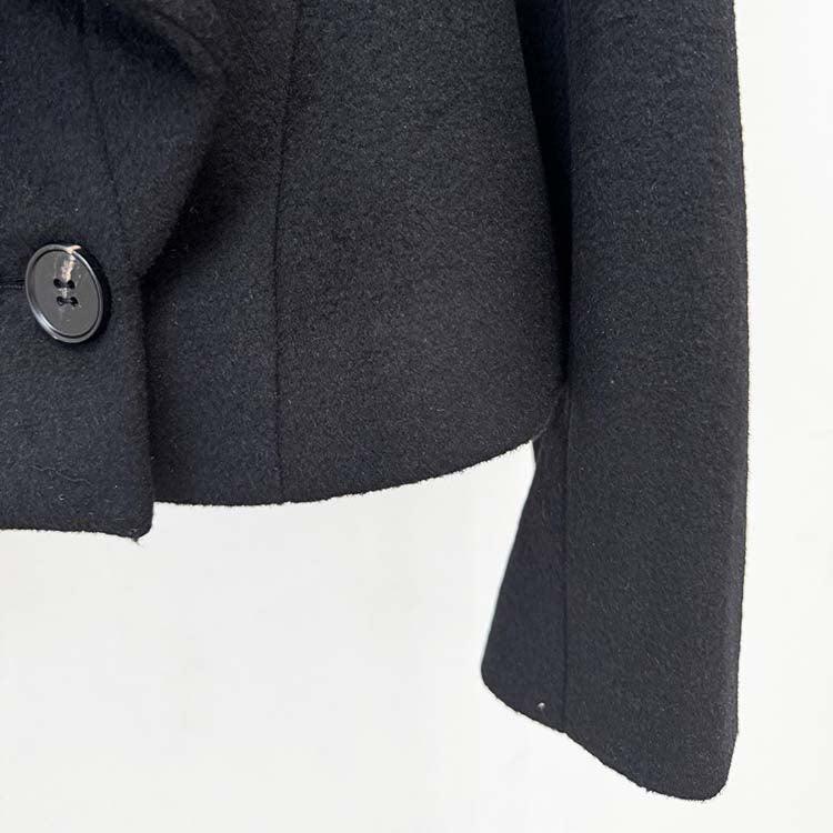 Double-Breasted Black Coat Wide Lapel Minimalist Style - Styeenigma