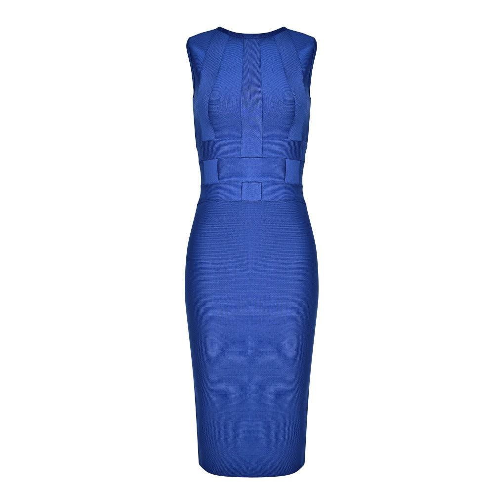 Women's Stretchy Cocktail Dress - Sleeveless Sheath Dress for Business