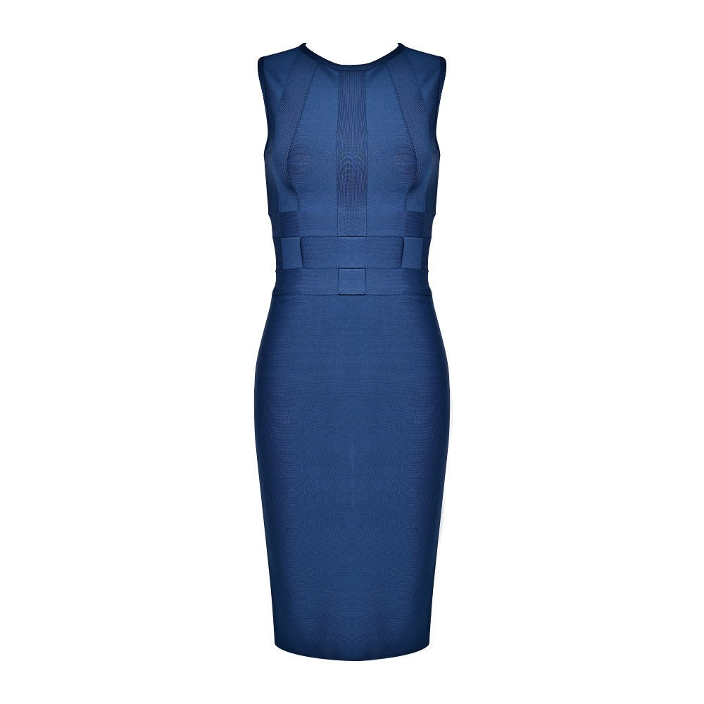 Women's Stretchy Cocktail Dress - Sleeveless Sheath Dress for Business