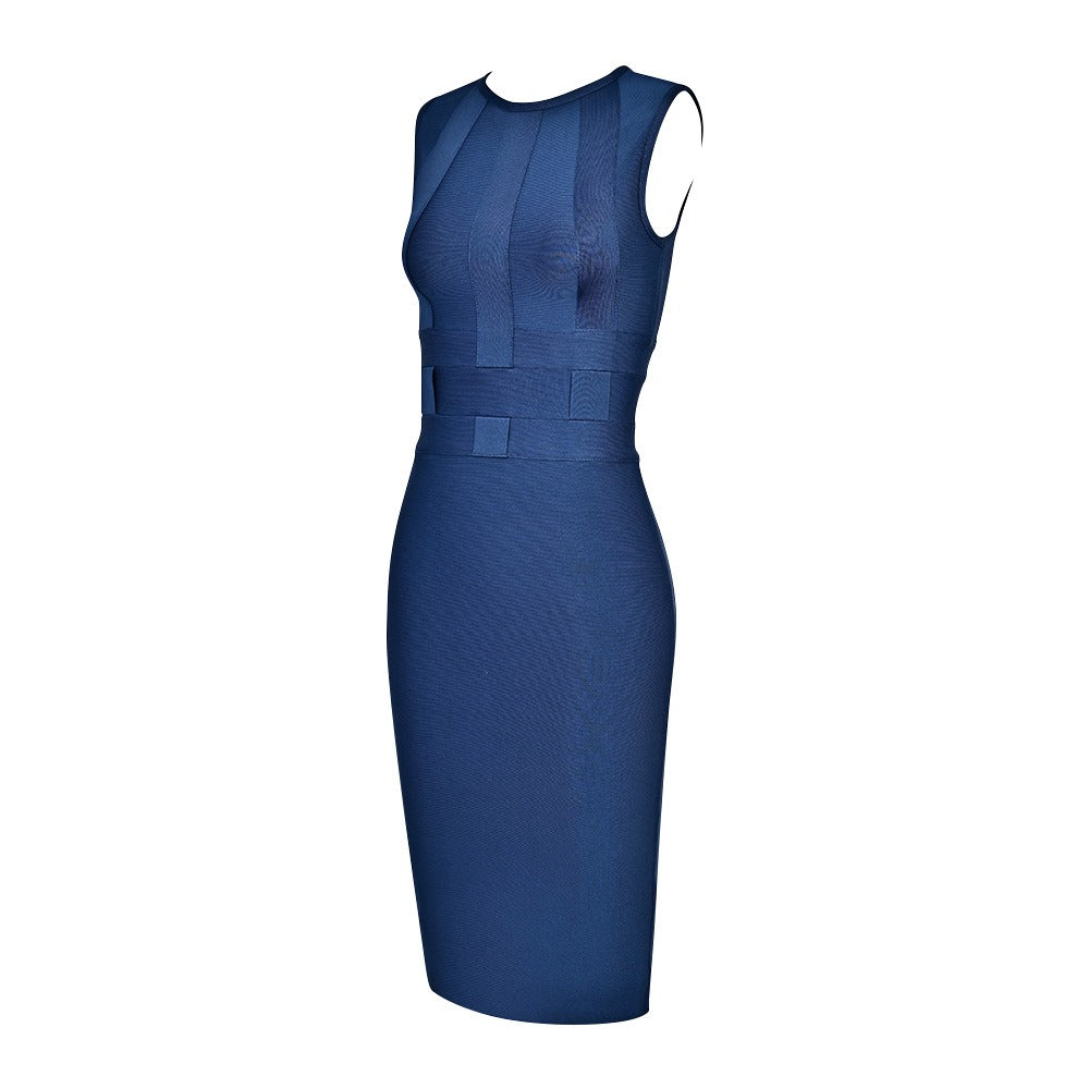 Women's Stretchy Cocktail Dress - Sleeveless Sheath Dress for Business