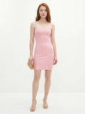 ruched-spaghetti-strap-bodycon-mini-dress-pink