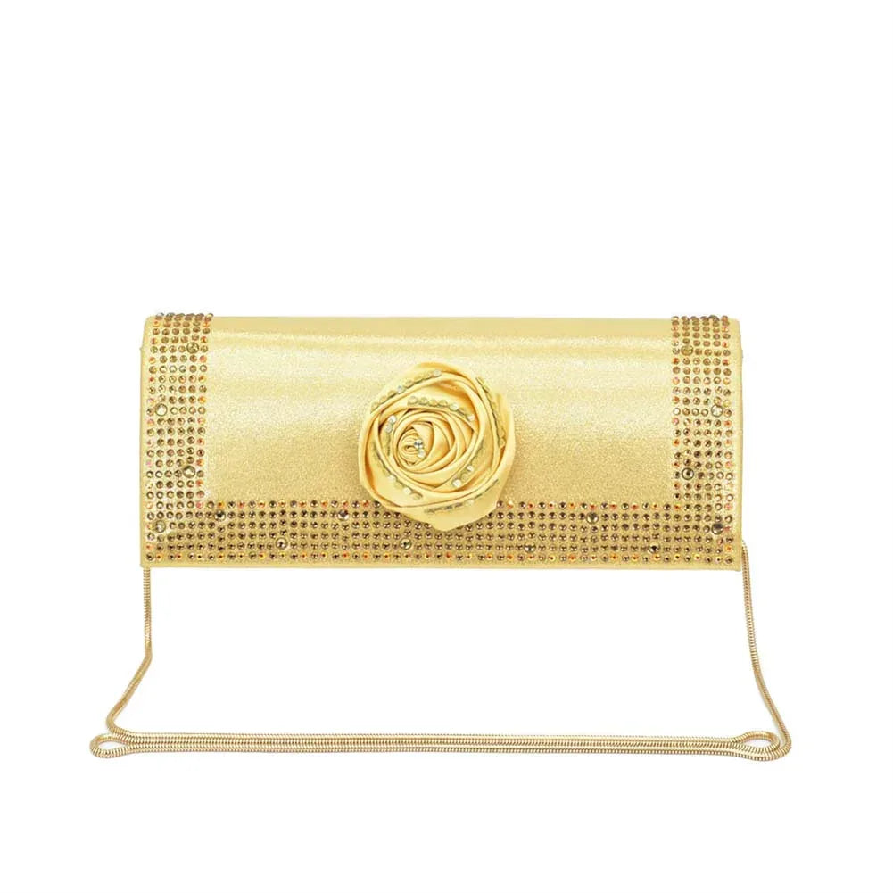 3D Floral Appliqué Mid-Heel Pumps & Evening Bag Set - Styeenigma