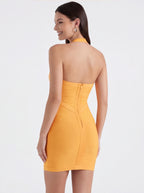 Women's Halter Neck Bodycon Dress - Sexy Sleeveless Mini Dress with Sweetheart Neckline