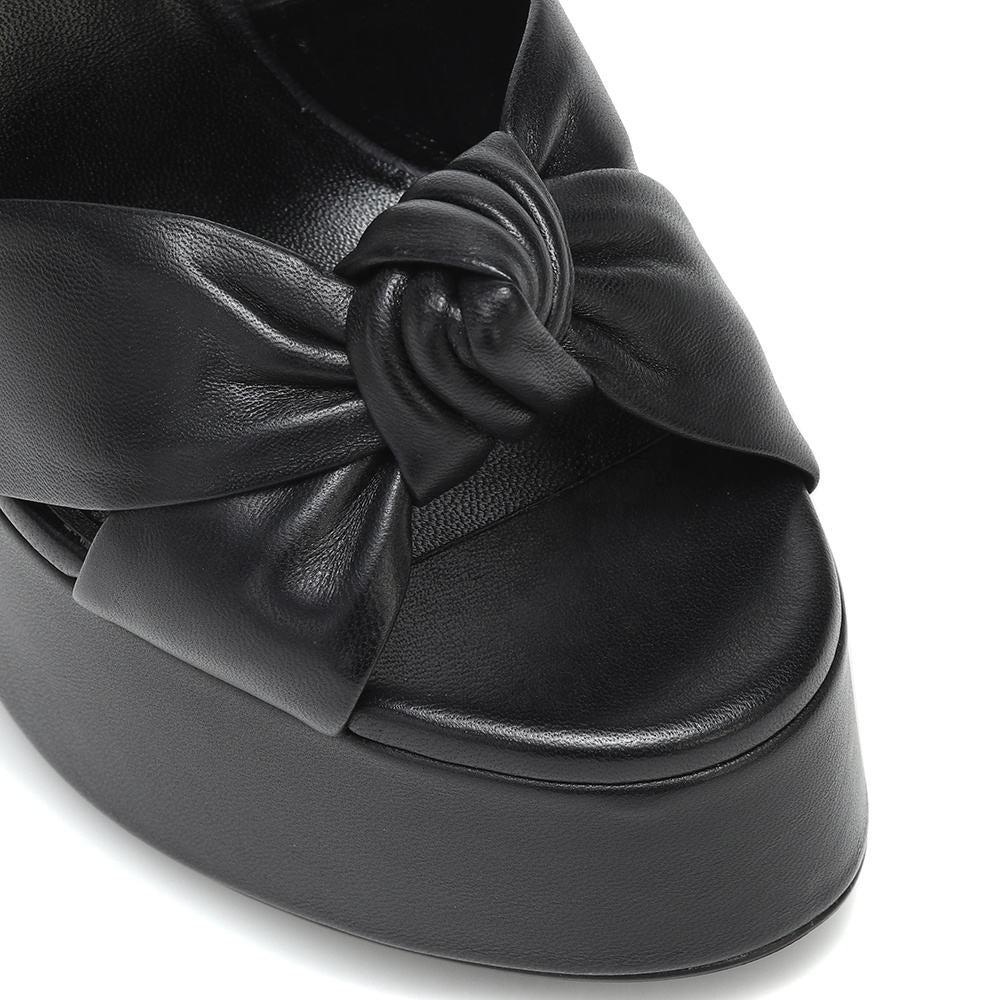 Platform Sandals Women's Knotted Chunky Heels