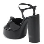 Platform Sandals Women's Knotted Chunky Heels