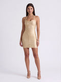 gold metallic dress