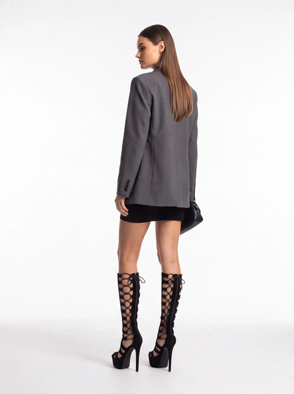 Black Lace-Up Platform Knee-High Stiletto Heels – Sexy Nightclub & Party Boots - Styeenigma
