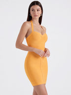 Women's Halter Neck Bodycon Dress - Sexy Sleeveless Mini Dress with Sweetheart Neckline