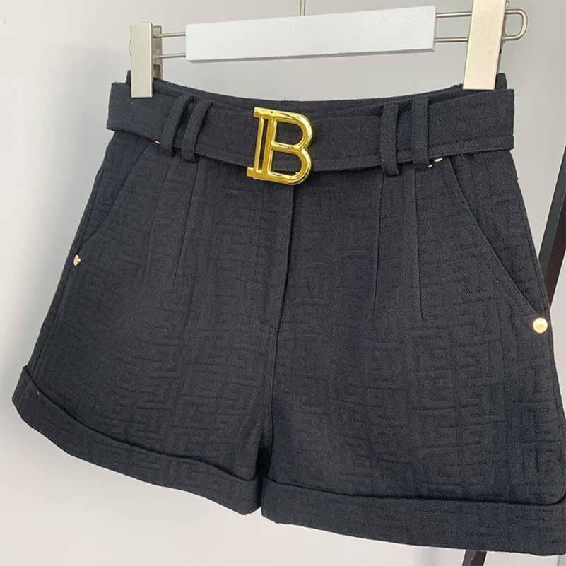 High Waist Belted Maze Pattern Shorts – Women’s Summer Casual - Styeenigma