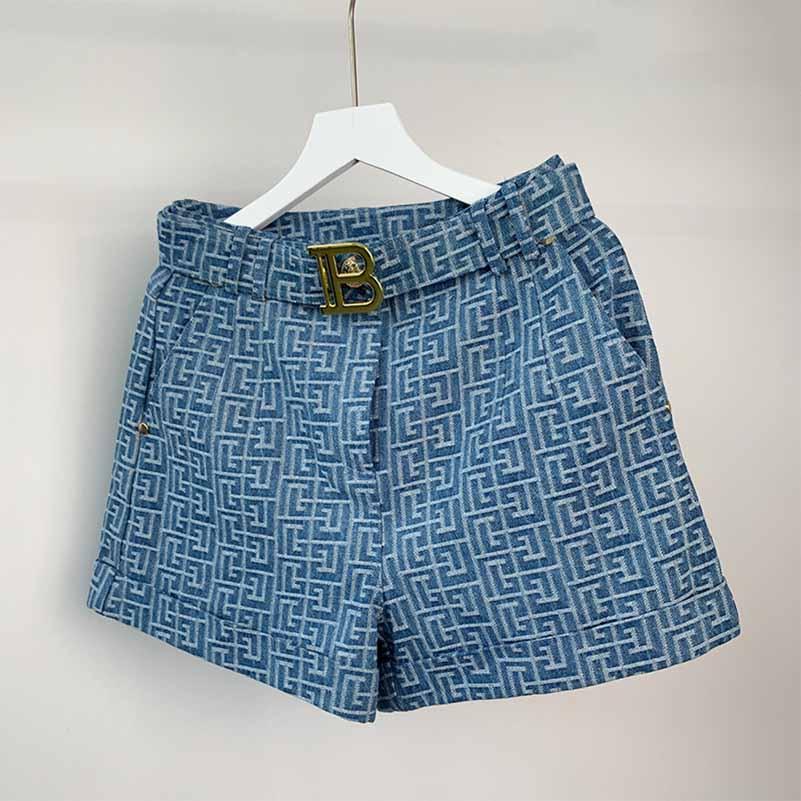 High Waist Belted Maze Pattern Shorts – Women’s Summer Casual - Styeenigma