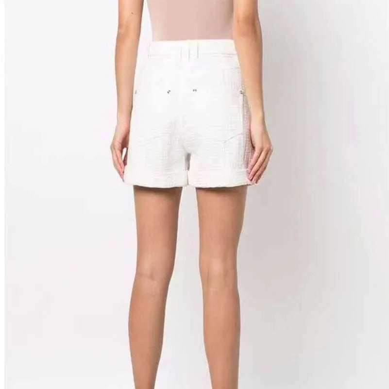 High Waist Belted Maze Pattern Shorts – Women’s Summer Casual