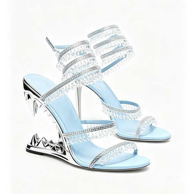 Rhinestone Gladiator Heels – Strappy Spike Heel Sandals for Women - Styeenigma