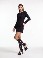 Women's Sexy Platform Stiletto Heel Sandals - Open Toe Cut Out Gladiator Knee High Boots - Styeenigma