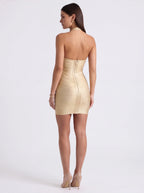 halter mini dress back