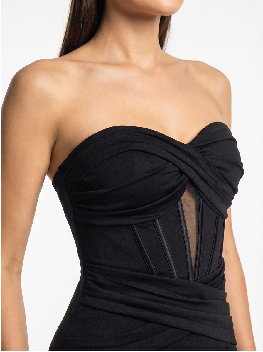 high slit evening dress details