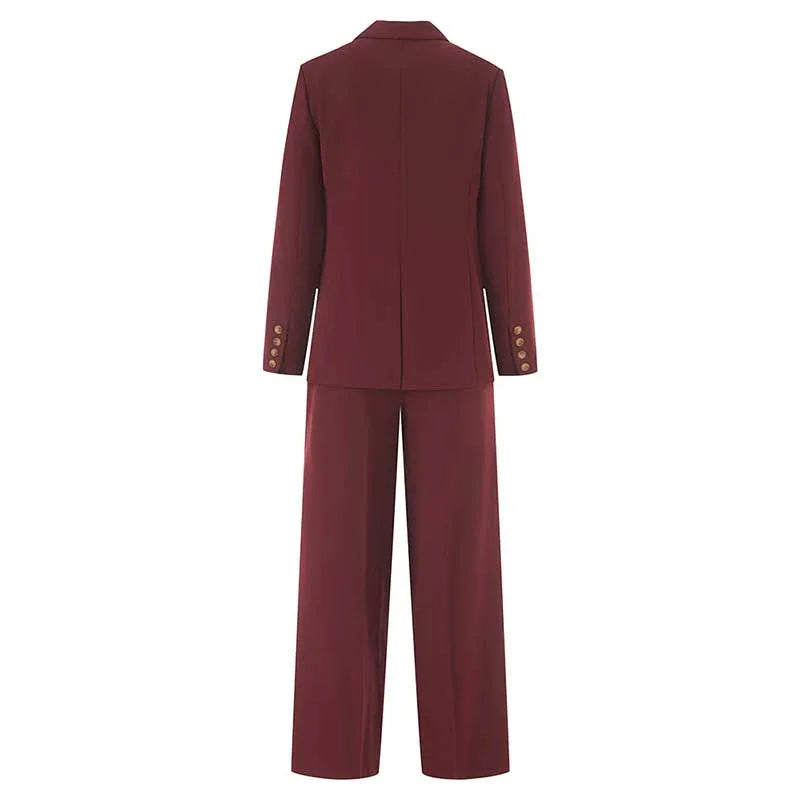 Straight-Leg Pants Suit Ensemble – Women’s Tailored Formal Set - Styeenigma
