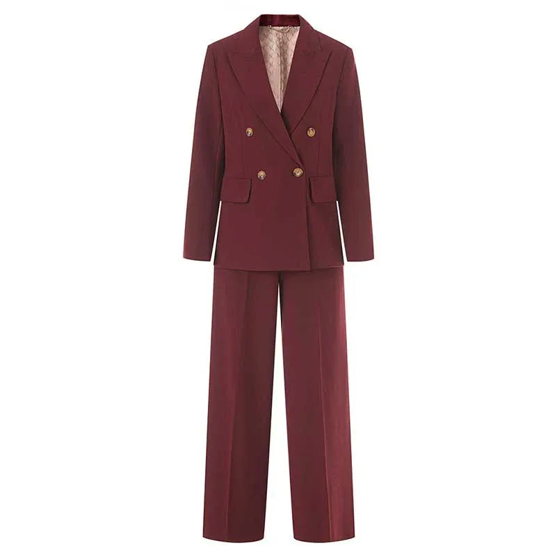Straight-Leg Pants Suit Ensemble – Women’s Tailored Formal Set - Styeenigma