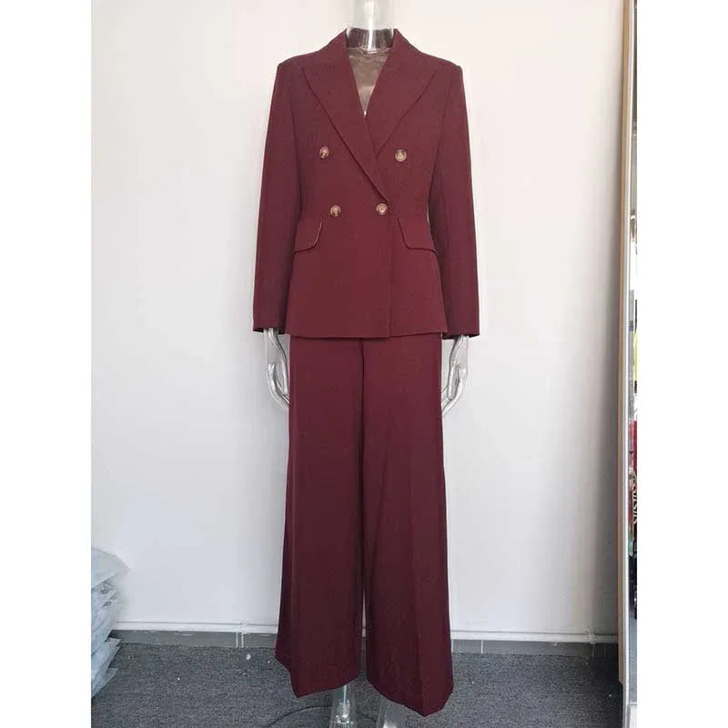 Straight-Leg Pants Suit Ensemble – Women’s Tailored Formal Set - Styeenigma