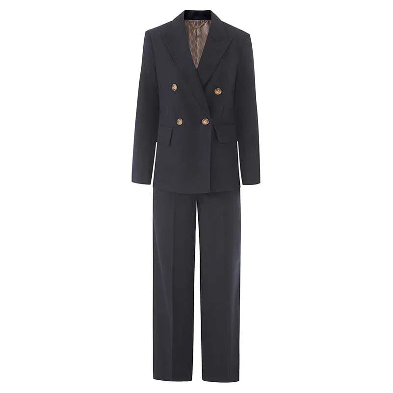 Straight-Leg Pants Suit Ensemble – Women’s Tailored Formal Set - Styeenigma
