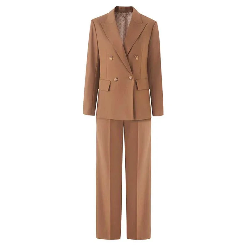 Straight-Leg Pants Suit Ensemble – Women’s Tailored Formal Set - Styeenigma