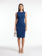 Women's Stretchy Cocktail Dress - Sleeveless Sheath Dress for Business