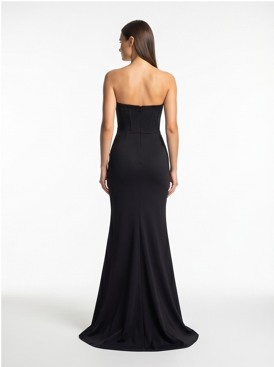 high slit evening dress back